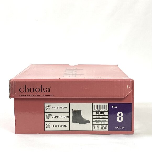 New Chooka Delridge Black Chelsea Faux Fur Waterproof Ankle Boot 8 - Picture 11 of 14